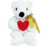 TY  ~  ROMEO  *  12" Bear and Red Heart Pillow
