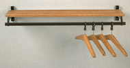 Folding Wall-Mounted Wooden Coat Rack with Hanger Bar and Shelf 150-819 - Multiple Sizes