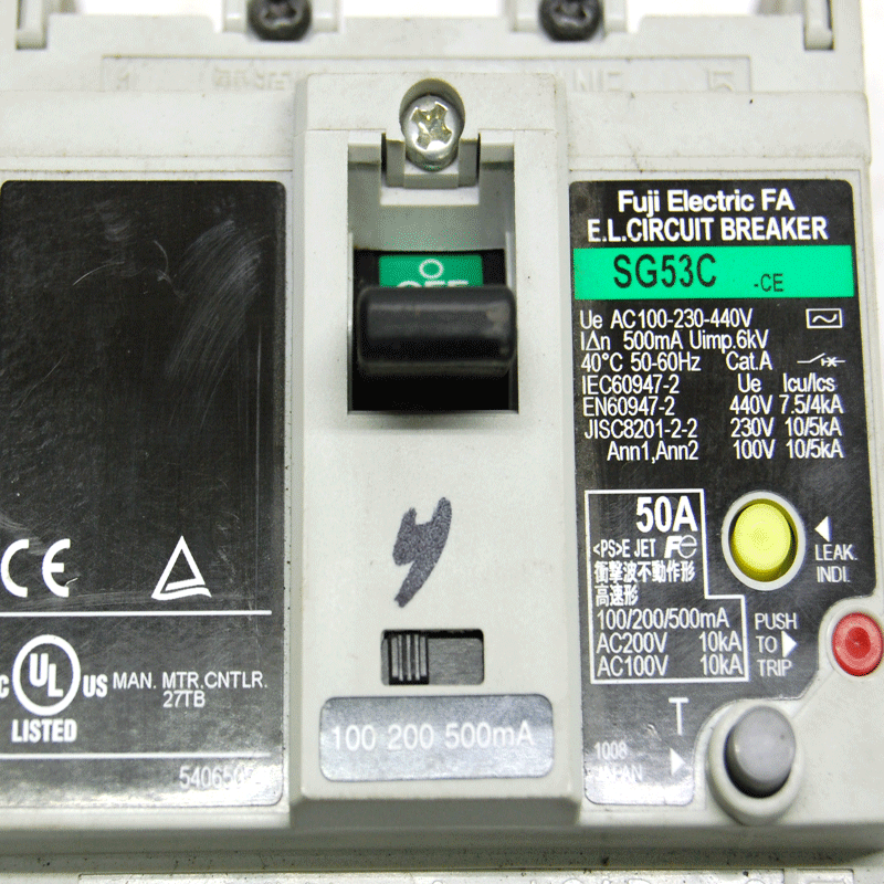 FUJI ELECTRIC FA E.L CIRCUIT BREAKER EG53AC 50A