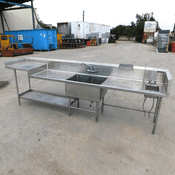 Stainless Steel Commercial Sink 12' Wide x 30" Deep 2-Bay & Hand Sink
