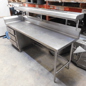 Stainless Steel Prep Table w/ 3-Drawers & Shelf 8-Foot x 30-Inches