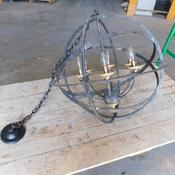 Rustic Spherical Hanging Chandelier Steel Incandescent Light Fixture