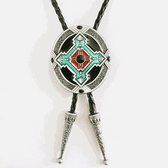 "CELTIC" BOLO TIE. REAL WOVEN LEATHER