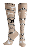 Ariat Horse  Knee Socks Tan Ladies
