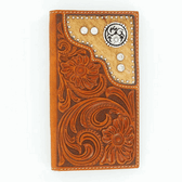 NOCONA LEATHER WALLET/CHECKBOOK FLORAL STONES