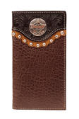 PBR LEATHER WALLET/CHECKBOOK ROUND CONCHO W/STUDS