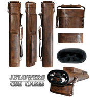 J Flowers Tribute 3x6 Cigar Style Medium Brown cue case (Out of Stock Until July)