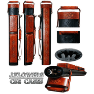 J Flowers Tribute Pool Cue Case 2x4 Cigar Style Black/Burgundy (Out of Stock Until July)