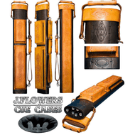 J Flowers Tribute Pool Cue Case 2x4 Cigar Style Black/Tan (Out of Stock Until July)