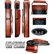 J Flowers Tribute Pool Cue Case 2x4 Flower Style Black/Burgundy (Out of Stock Until July)