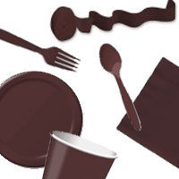 chocolate brown party supplies