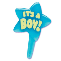 Baby Boy Star Puffy Cupcake Picks