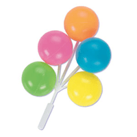 Large Balloon Cluster Cupcake Picks - Neon