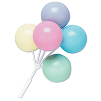 Large Balloon Cluster Cupcake Picks - Pastel