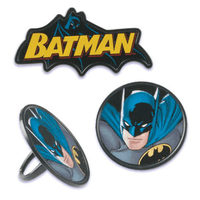 Batman Label Cupcake Rings - Assorted Styles