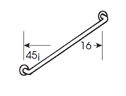 Brey Krause (D-7120-BS-P) Grab Bar - 1.25" Diameter, 45 Degree Mount, Straight, Bright Stainless Finish with Peened Safety Grip