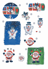 Craft UK Linited Santa/ Snowmen/ Bells 3-D Pushout sheet
