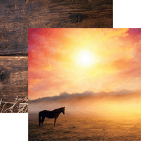 Horse at sunrise - 12 x 12 Double Sided Paper