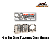 RCSS Next-Level Hybrid Ceramic Bearings - 2 pcs (4 x 8 x 3mm Flanged/Open Shield)