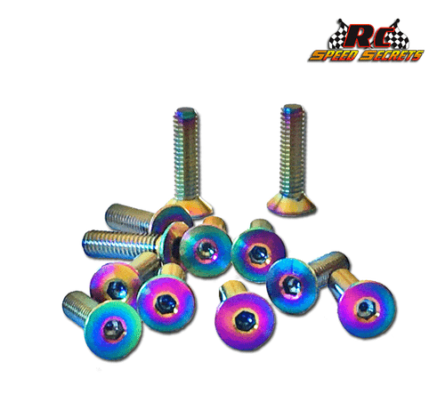 RCSS Tekno EB410/ET410 Deep Socket Head Titanium Diff Screw Set  (Bada-Bling Finish)