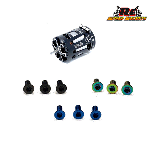 RCSS Nev'r Strip Grade-5 EndBell Titanium Screw Set for R1 Wurks V21 Motors