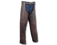  BROWN RETRO PREMIUM LEATHER MOTORCYCLE CHAPS CLOSEOUT