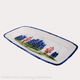 Rectangular serving tray with hand painted Texas Bluebonnet wildflowers