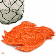 Exotic Koi Orange Goldfish Ceramic Tea Bag Holder or Small Spoon Rest Catch All Bath or Dresser Accessory