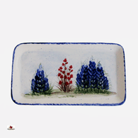 Ceramic eyeglass tray with Field of Bluebonnet Wildflower design.