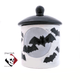 Bat treat jar or Halloween sugar bowl with lid
