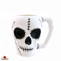 Zombie skull coffee mug, made in the USA by Texas Ceramics.com