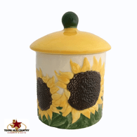Sunflower container with lid.
