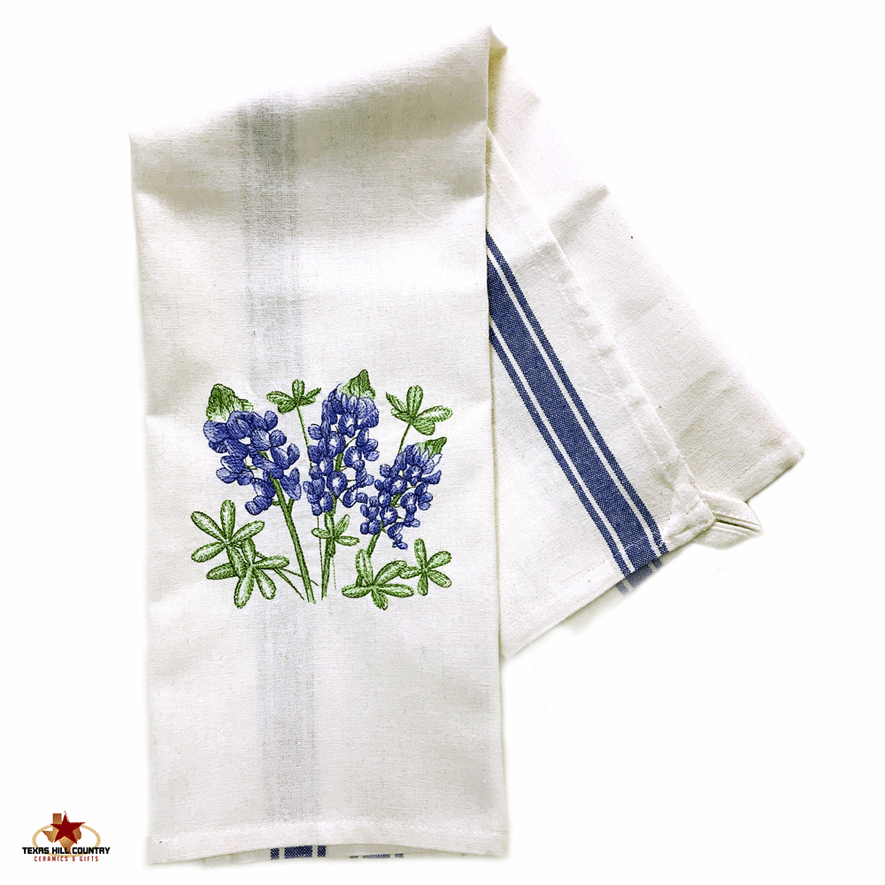 Hand Towel and Cloth  BLUEBONNET FLOWERS BHW0034 Embroidered BathTowel