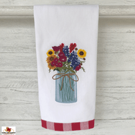 Mason jar with Texas Wildflower embroidered design from the Texas Hill Country!
