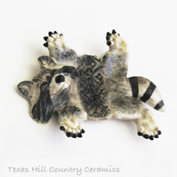 Raccoon road kill tea bag holder by Texas Ceramics