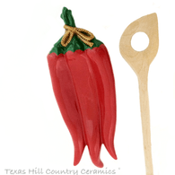 Large Red Chili Peppers Spoon Rest