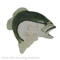 Ceramic bass fish tea rest or catch all made in the USA.
