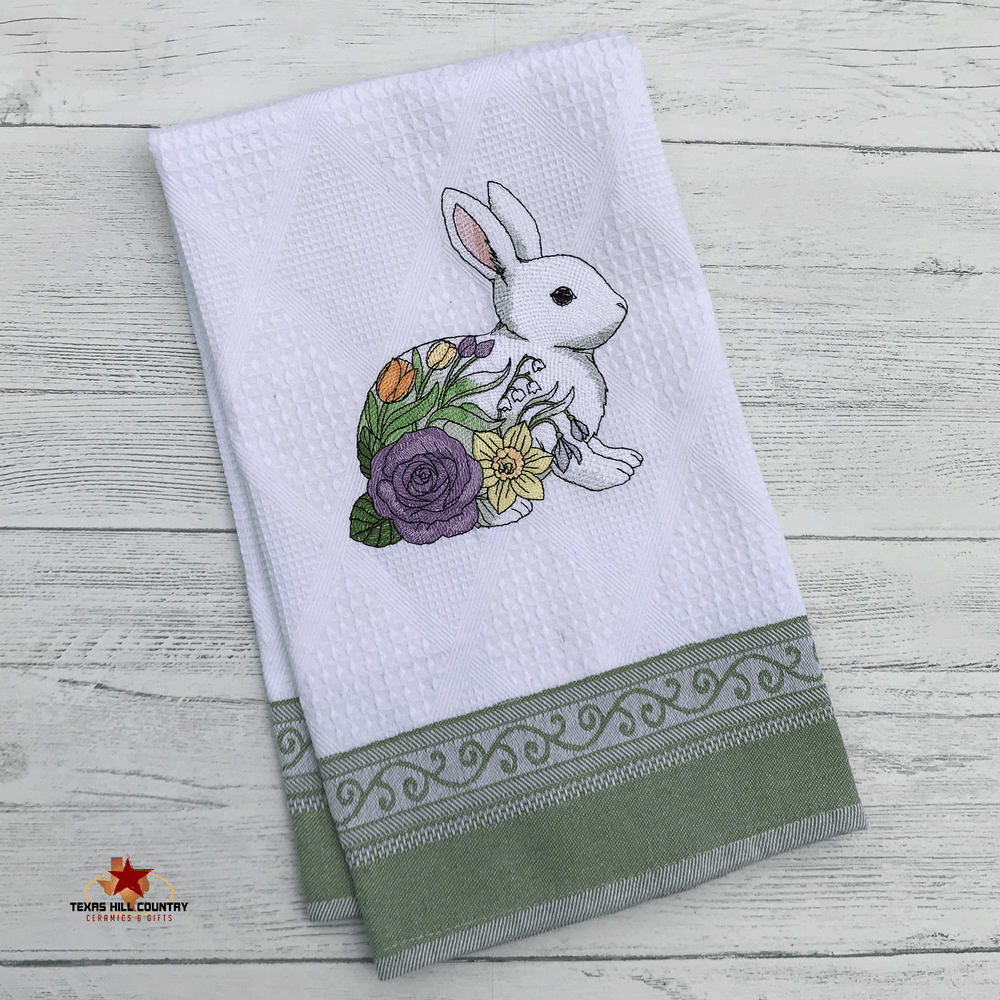 Easter embroidered kitchen towel
