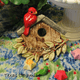Red bird birdhouse tea bag holder