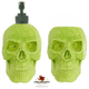 Lime green skull set with black dispenser pump unit.