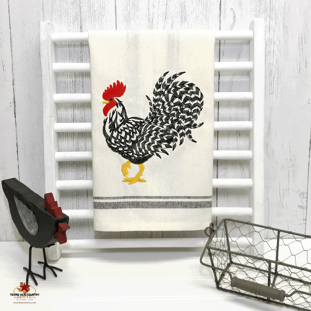 rooster dish towels