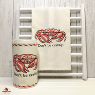 Don't be crabby - dish towel and sanitary wipes cover.