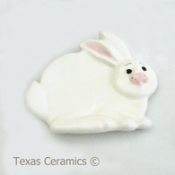 White bunny rabbit ceramic tea bag holder small spoon rest