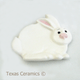 White bunny rabbit ceramic tea bag holder small spoon rest