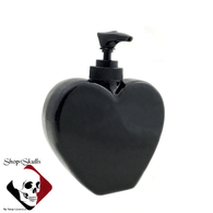 Black heart dispenser for soap, lotion or hand sanitizer.