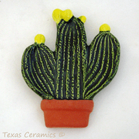 Cactus in terracotta pot tea bag holder or small spoon rest