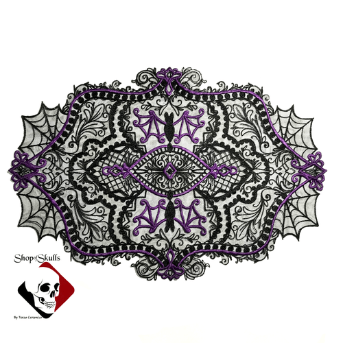 Haunt your senses with this intricate bat lace doily.