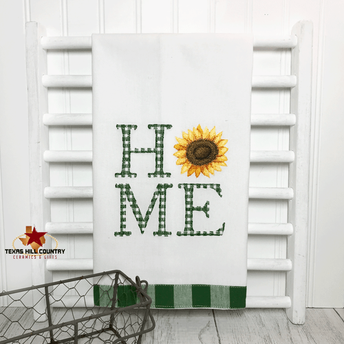 Sunflower HOME kitchen dish towel made in the USA.