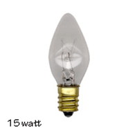 Taper light bulb, 15 watt for ceramic Christmas trees by Texas Hill Country Ceramics - package of 3.