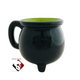 Black cauldron mug with green interior.